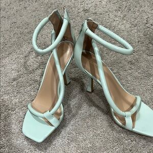 Express Light Green Ankle Strap Heels